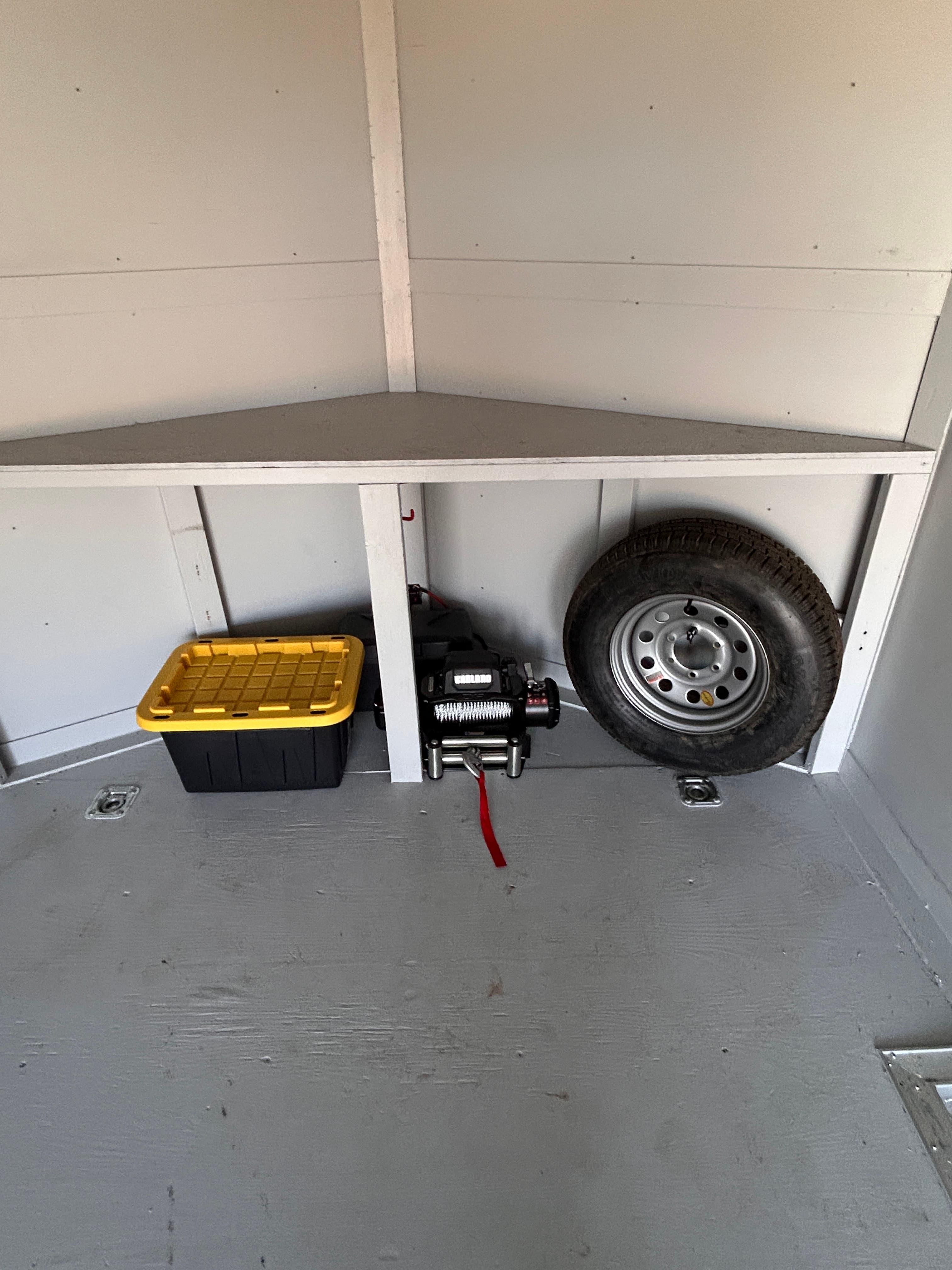 Interior of enclosed trailer showing cargo space